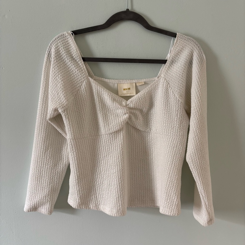 Anthropologie Ivory Knit Blouse